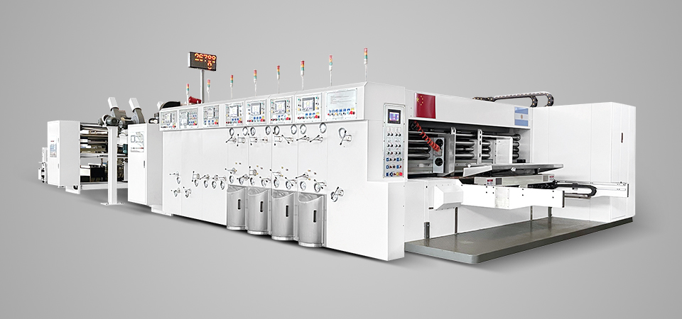 ZYKM I型高速全自動印刷開槽模切粘箱捆扎生產線